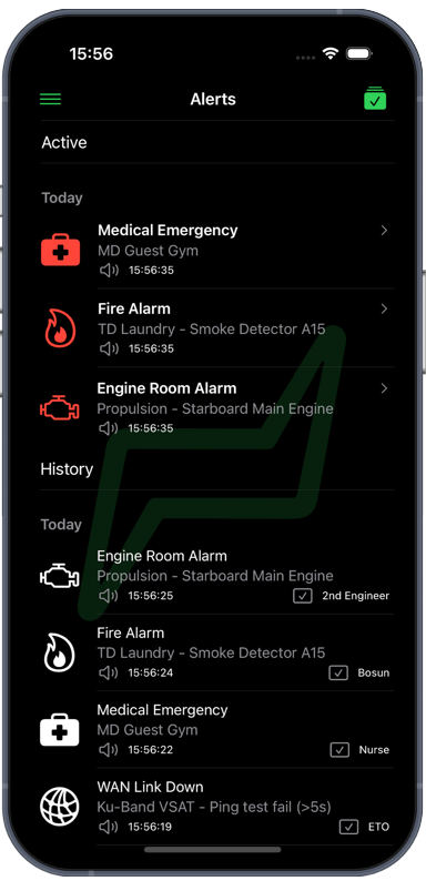 DJOLT app alerts screen